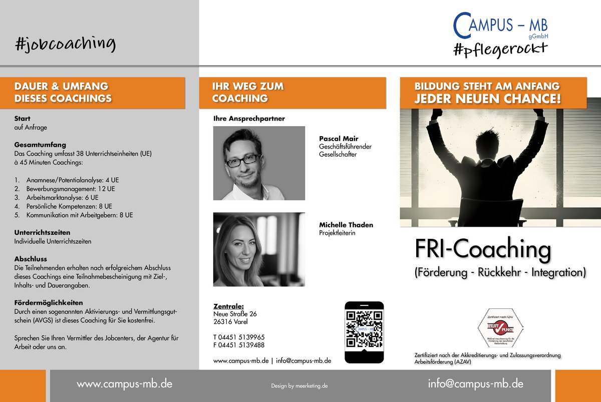 FRI-Coaching – (Förderung – Rückkehr – Integration)