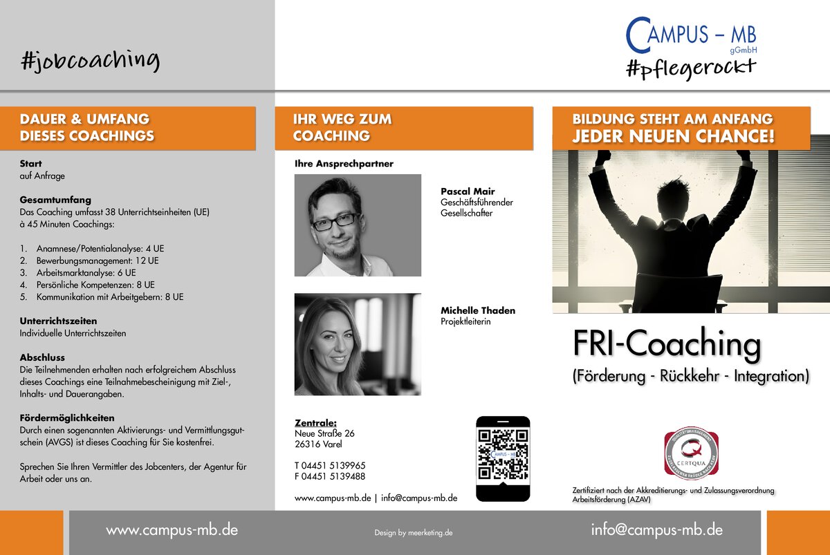 FRI-Coaching – (Förderung – Rückkehr – Integration)
