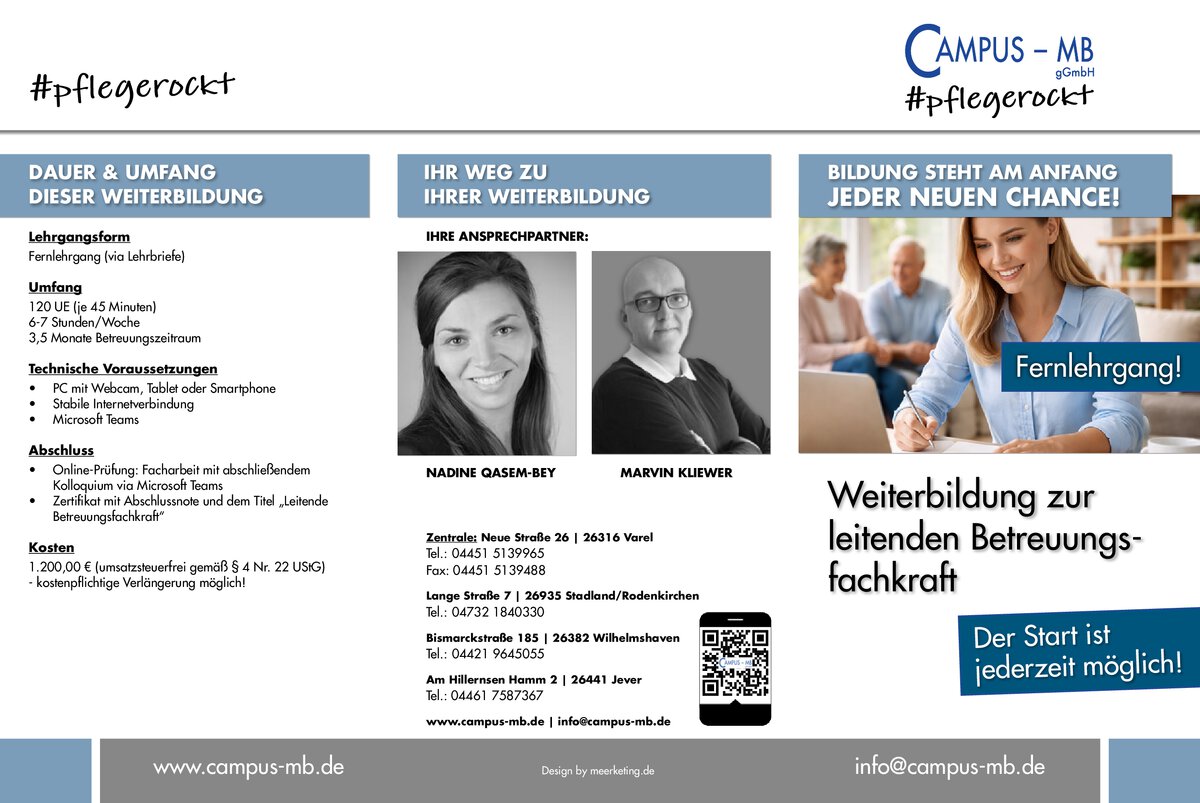 Weiterbildung zur leitenden Betreuungsfachkraft